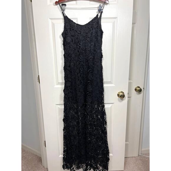 New Erin Fetherston Lillian Open Lace Maxi Dress Black Women's Cocktail Special - Picture 2 of 14